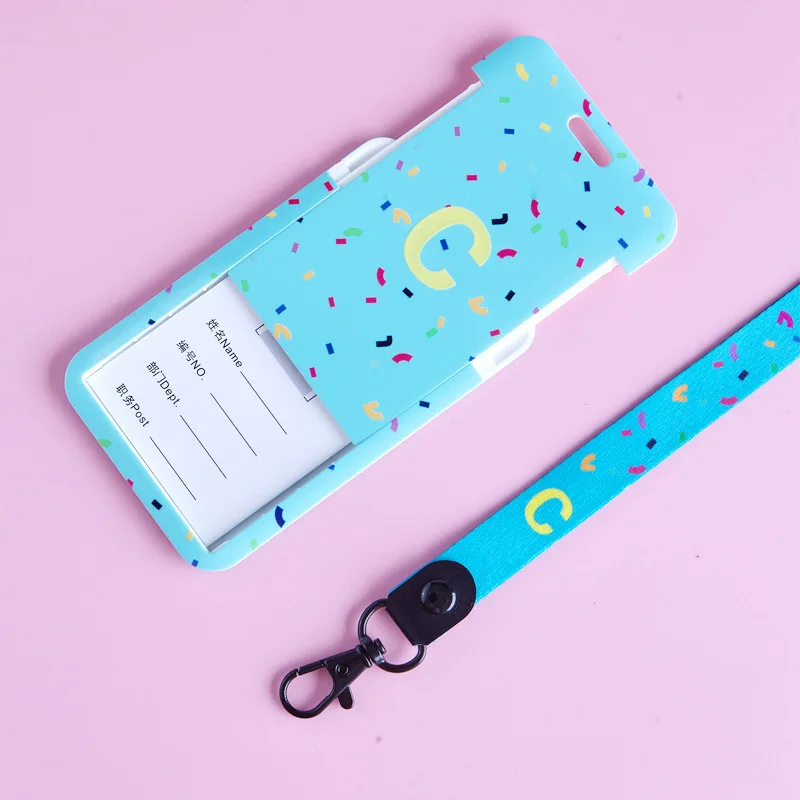 Cartoon Student Campus Candy Color Alphabet Id Holders Case Badge Bus Pass Cover With Necklace Lanyard For Doctor Nurse | Канцтовары для