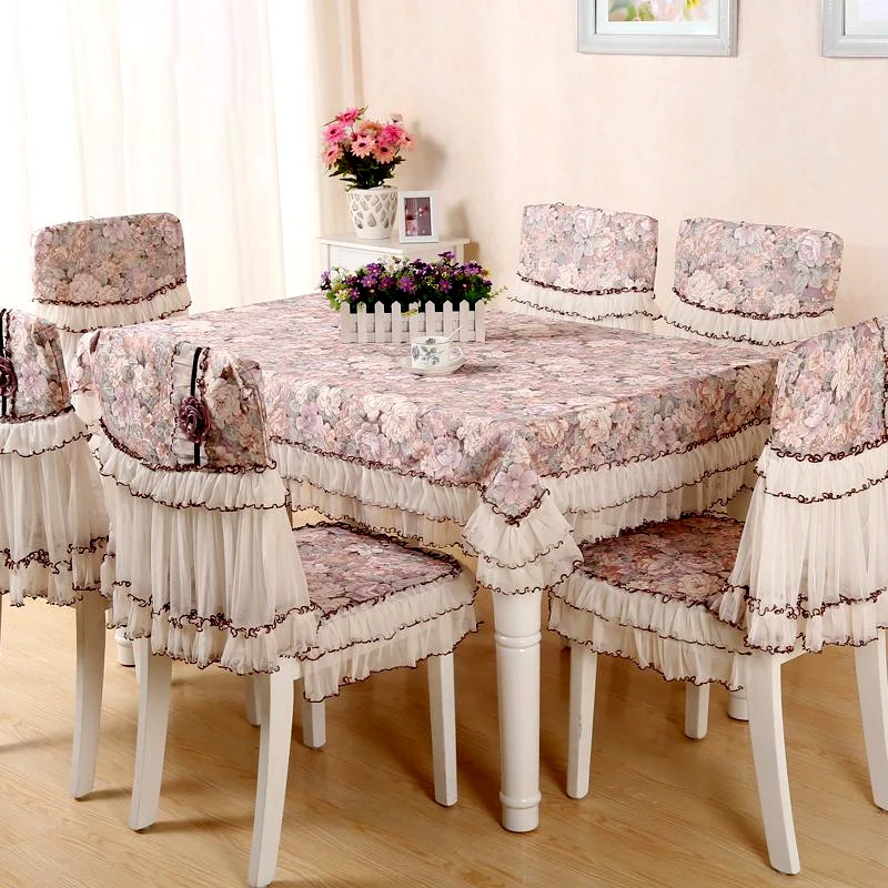 

Lace Chair Cover Tablecloth Table Dining Table Cover European Jacquard Wedding Table Cloth Chair Covers Decoration Towels