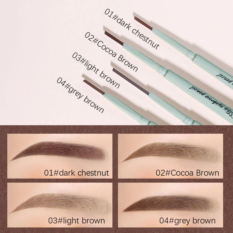 

4 цвета двухсторонняя ручка для глаз долговечный водостойкий устойчивый к поту Шелковый карандаш для бровей женский Профессиональный маки...