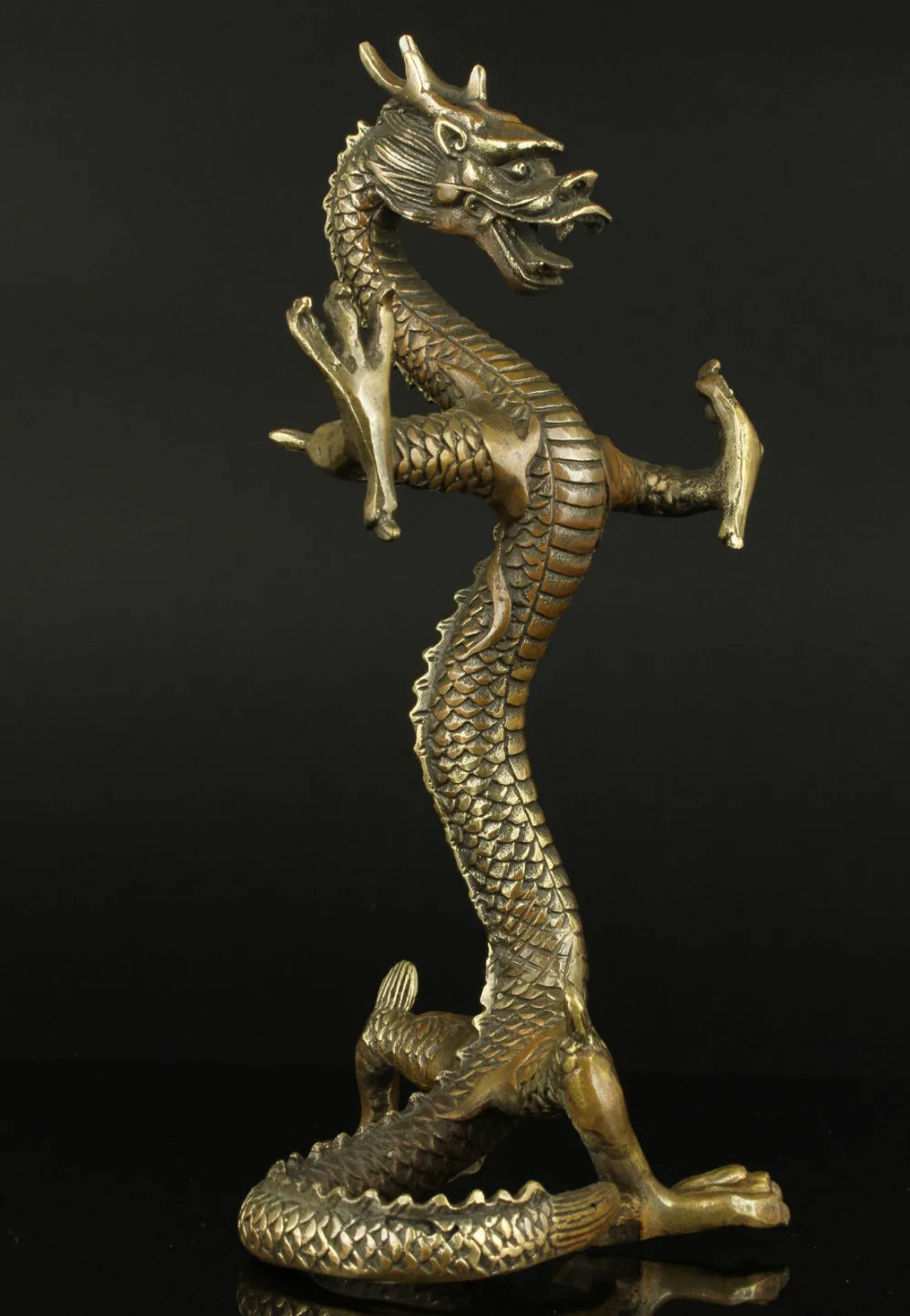 

[Artware] Коллекционная скульптура старая ручная работа, Резной орнамент, бронзовая статуя дракона