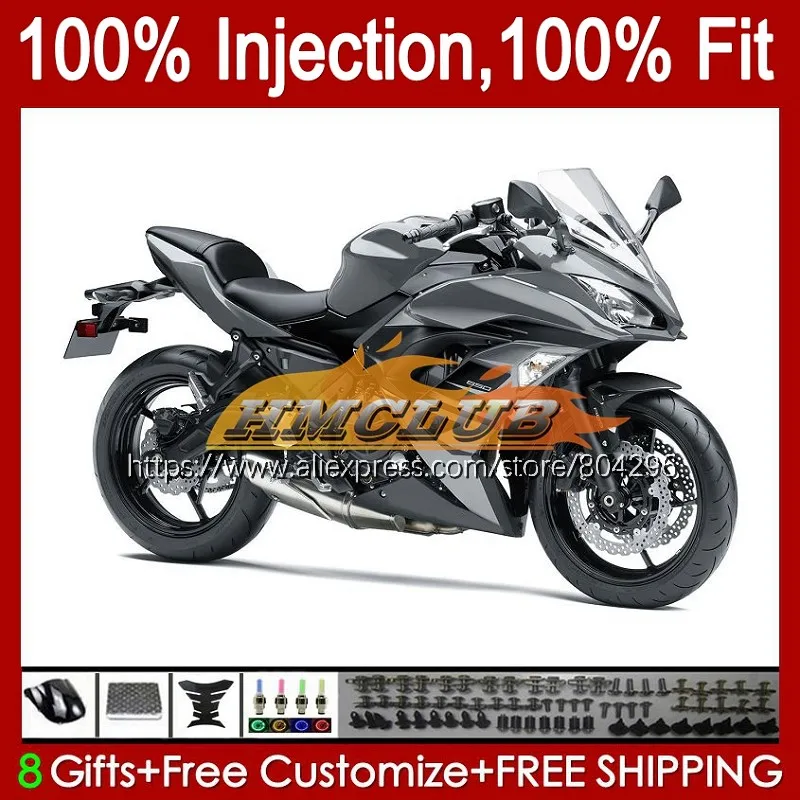 

Инжекционный комплект для KAWASAKI NINJA 650R 650 R ER6F 17 18 19 116No.13 ER6 F 17 ER 6F ER-6F 2017 2018 2019 металлический серый OEM обтекатель