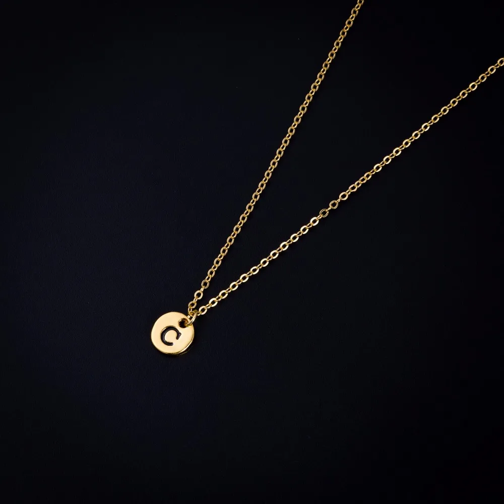 Алфавит диск буквы начальное имя цепочка ожерелье Пара кулон ювелирные изделия