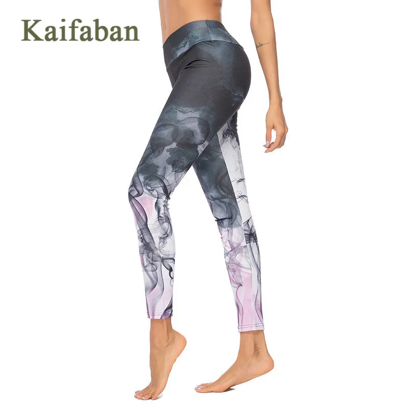 Женская спортивная одежда с градиентным принтом штаны для йоги леггинсы фитнеса