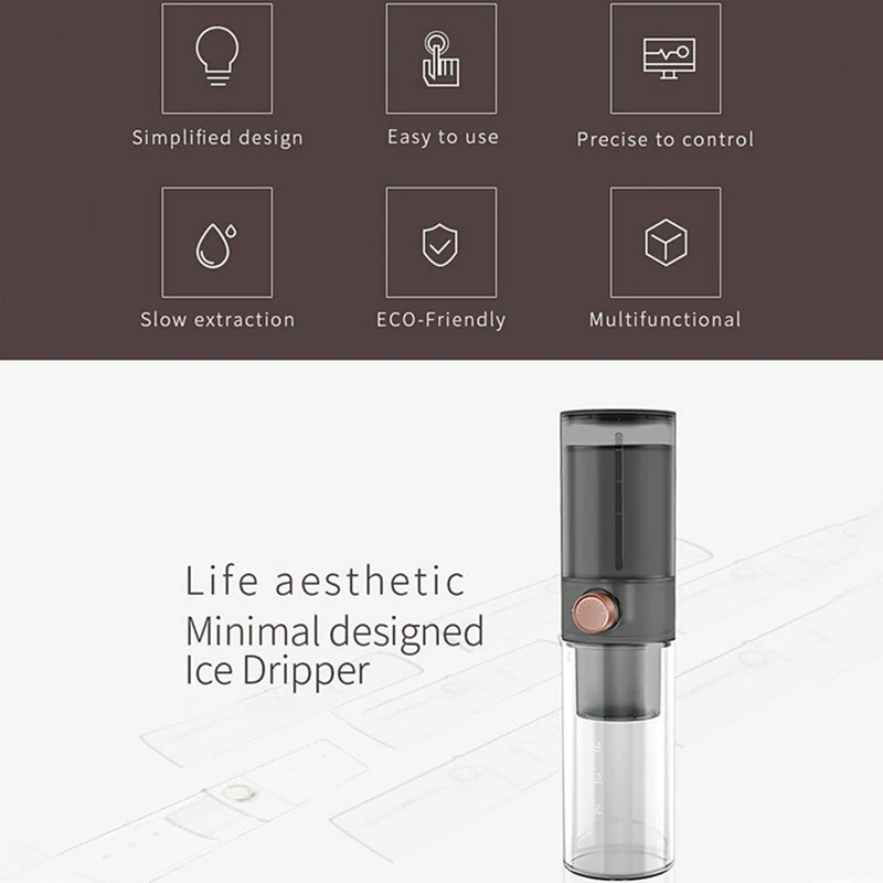 

Cold Brew Coffee Maker Iced Dripper Coffee Pot Precise Finish Cold Brew Small Slow Drip Brewer