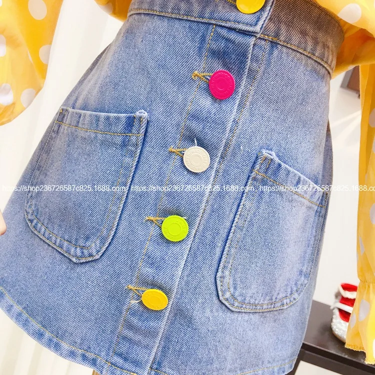 Джинсовая юбка для девочек коллекция 2020 года сезон весна новый стиль иностранный