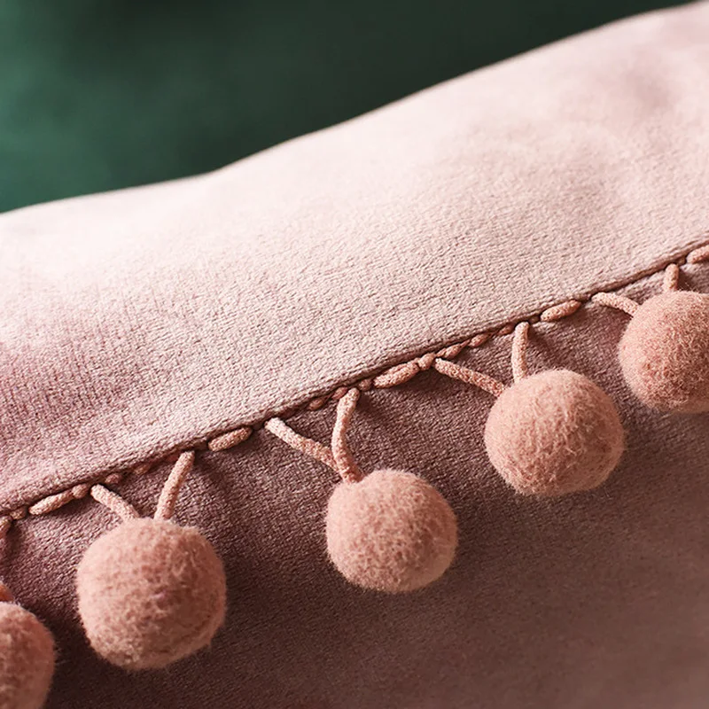 Decorative Cushions For Sofa Hair Ball Lace Velvet Cushion Cover Living Room Throw Pillows Case Bed Decor Pillow 45*45/30x50cm | Дом и сад