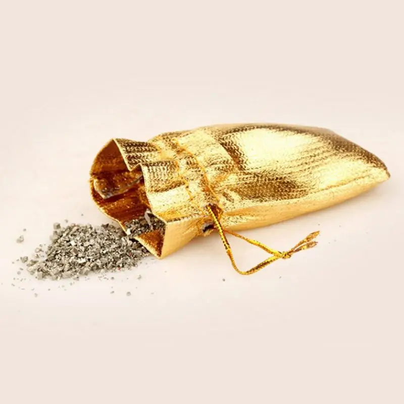 25Pcs Drawstring Non-Woven Fabric Voile Jewelry Favour Wedding Candy Gift Pouch Bags (Golden) | Дом и сад