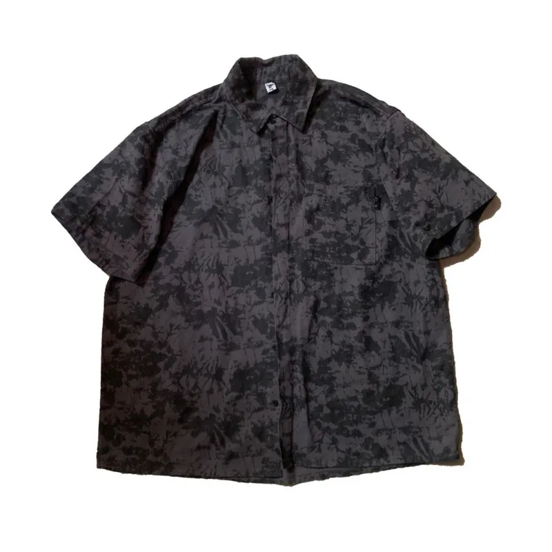 

Summer Tie-dye Shirt Men's Fashion Retro Cotton Casual Shirt Men Streetwear Wild Loose Short-sleeved Shirts Mens M-2XL