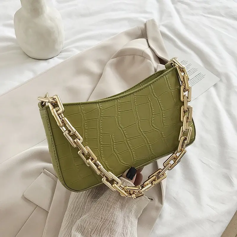 

Роскошная сумочка, женские сумки, Дизайнерская кожаная Ретро сумка с каменным узором, плотная цепочка, сумка через плечо для женщин, маленьк...