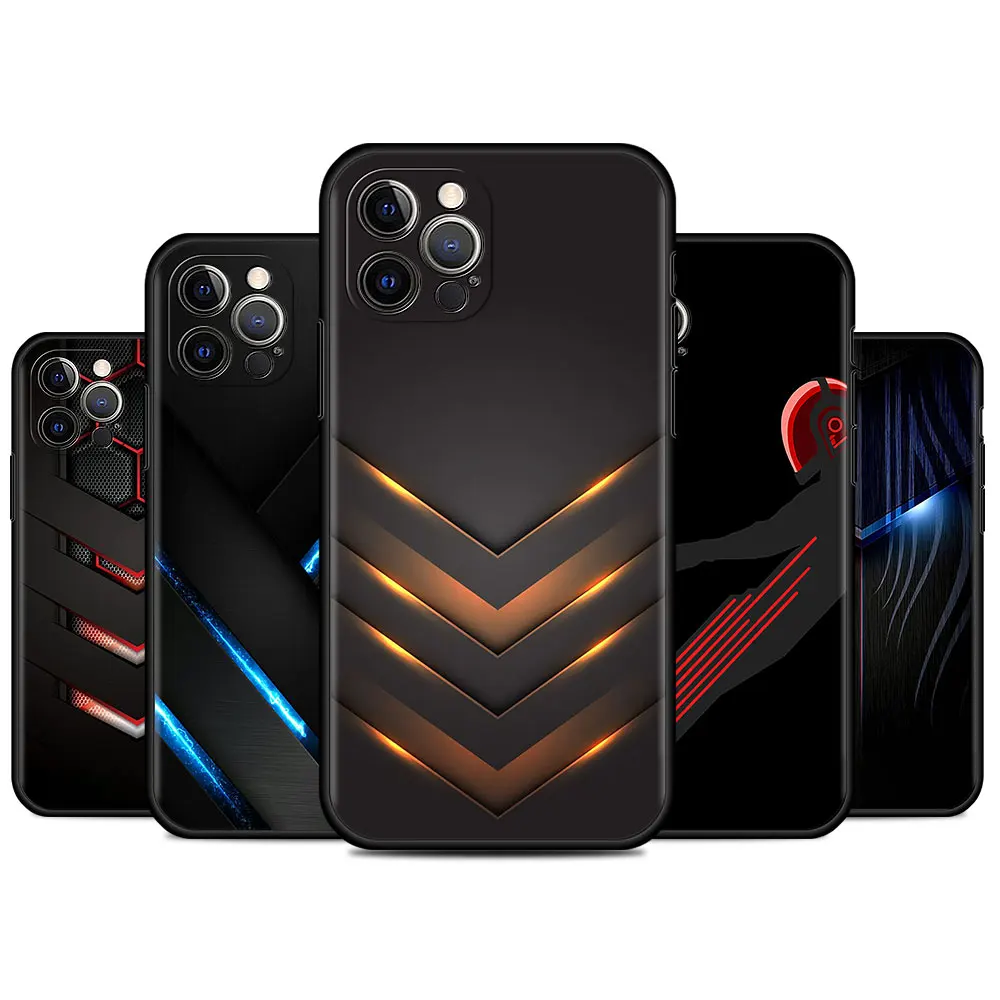 

Black Light Dark Figures 3 Phone Case For IPhone 11 13 7 8 Plus XR 12 Pro Max X 6 XS 12 Mini 5 SE Cover Black Soft Silicone Capa