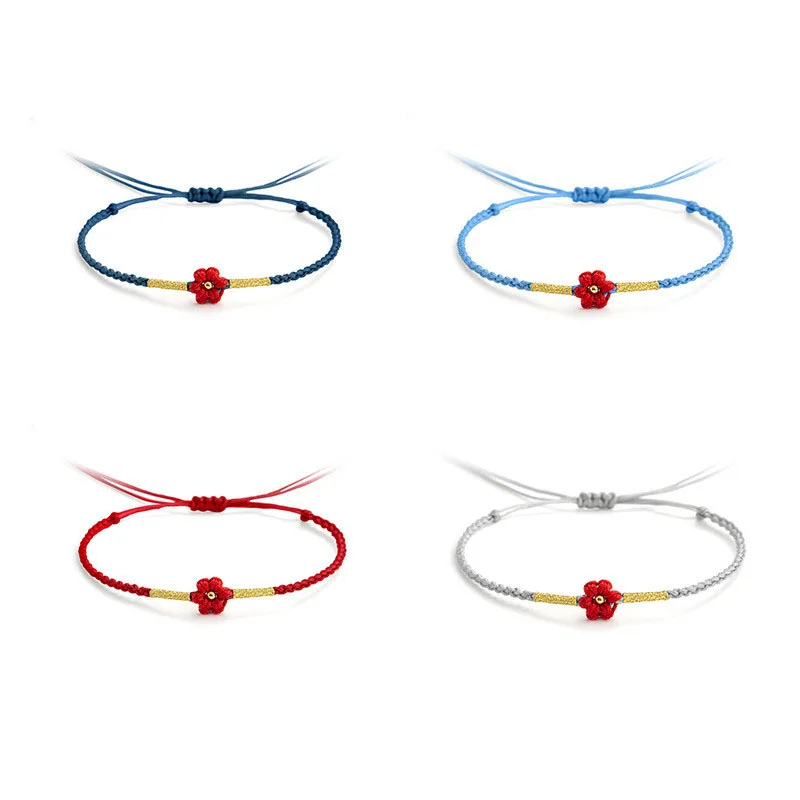 Новинка 2020 милый Плетеный вручную браслет с цветами Женский хлопковый