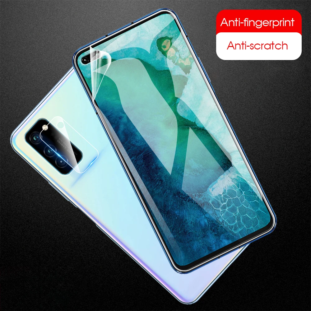 Мягкая Гидрогелевая пленка 9D 2 в 1 для Huawei Nova 6 Se Honor V30 Pro HD на объектив задней камеры