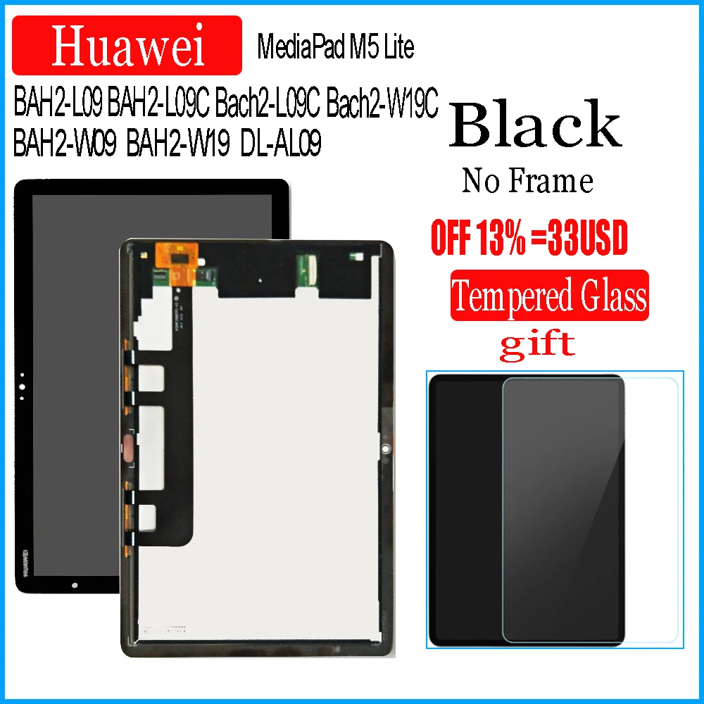 

10.1" Touch Screen Digitizer With Lcd Display Assembly Huawei MediaPad M5 Lite LTE 10 BAH2-L09 BAH2-L09C Bach2-L09C Bach2-W19C