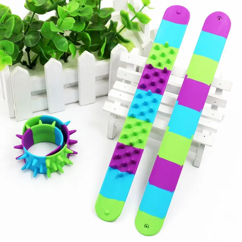 

Spiky Slap Bracelet Silicone Spike Fidget Bracelets Office School Classroom