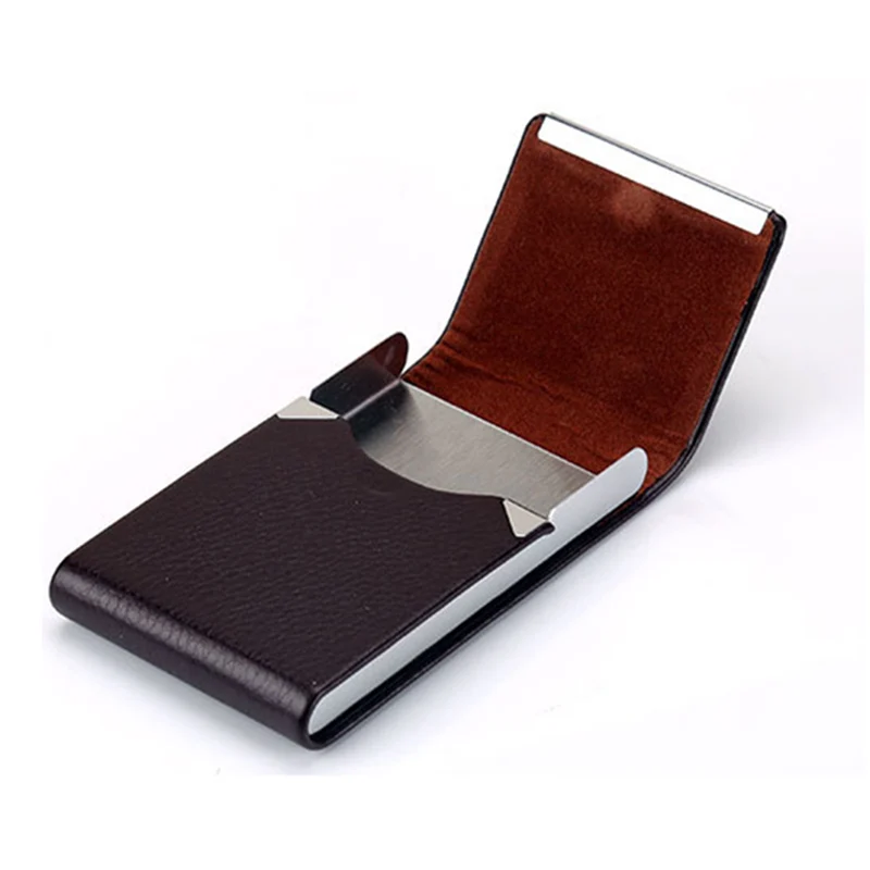 Чехол для визиток из искусственной кожи с магнитным поглощением нержавеющей