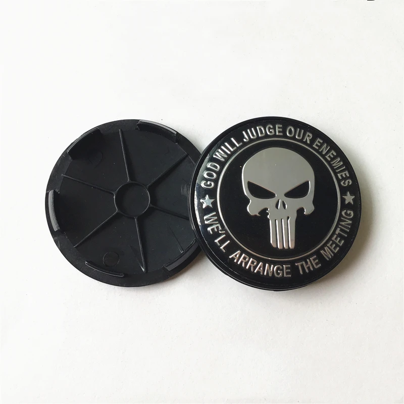 4 шт. 68 мм Череп Каратель Центральная втулка колеса автомобиля Кепки эмблемы