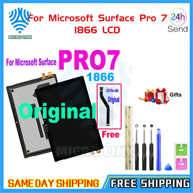 

ЖК-дисплей AAA + для Microsoft Surface Pro 7 1866, ЖК-дисплей с сенсорным экраном и дигитайзером для Microsoft Surface Pro 7 Pro7, ЖК-дисплей в сборе
