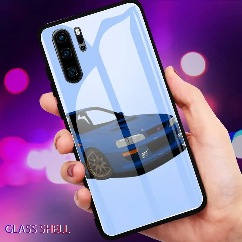 

HONDA TYPE R Phone Case glass For Huawei P30 lite 20 por P9 10 Mate 10 9 Honor 8 X 9 10 NOVA 5 cover