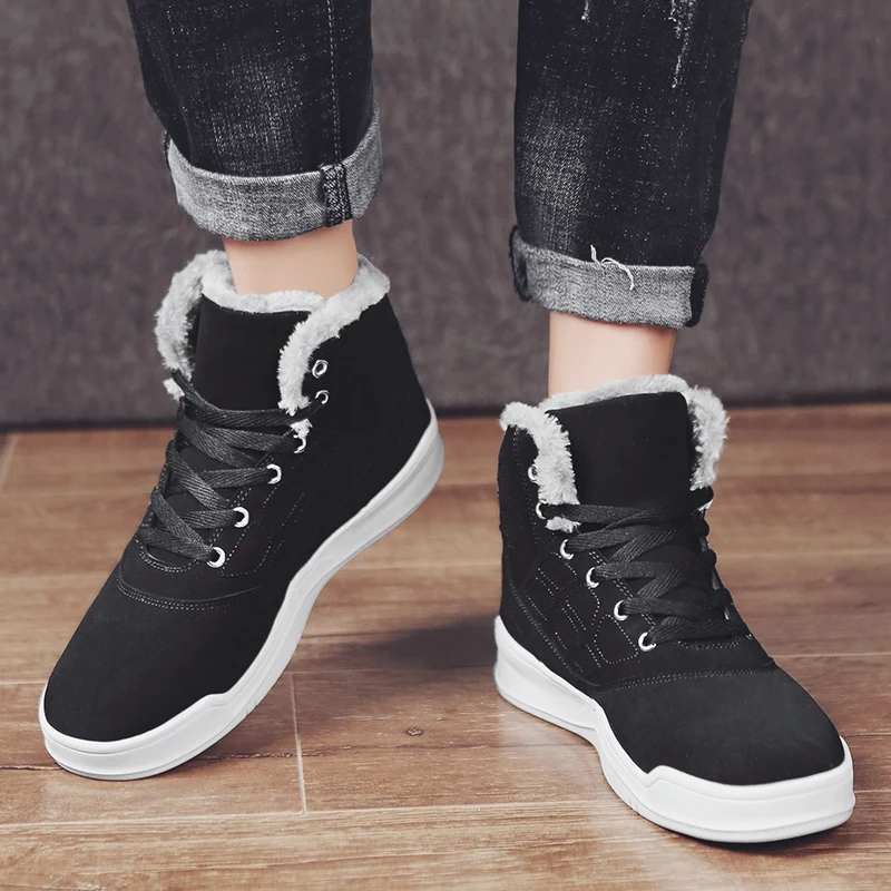 Plus cotton men's casual board shoes leather sneakers autumn and winter sports men | Спорт и развлечения