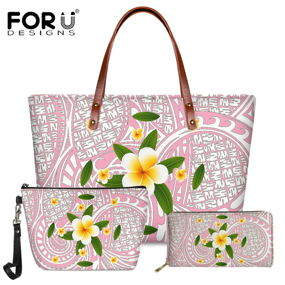 

Комплект женских сумок с красивым цветочным узором FORUDESIGNS, многофункциональные модные женские сумки через плечо и кошелек, сумки для макияж...