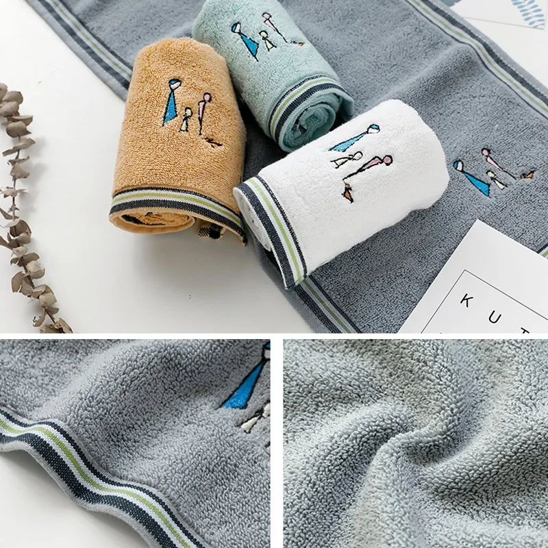 Полотенце для лица прямоугольное вышитые полотенца хлопок 1 шт. | Дом и сад