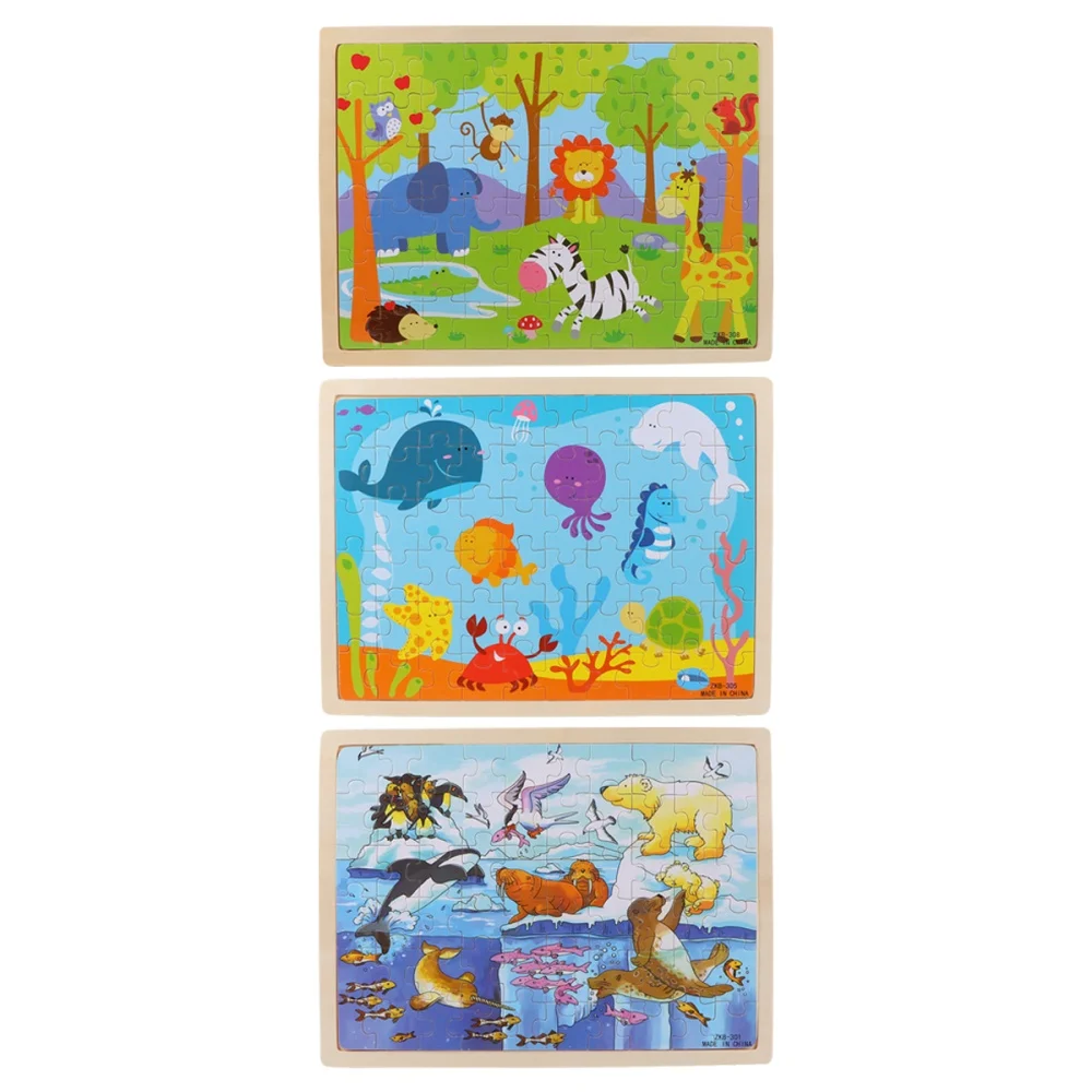 3 комплекта деревянных джиггинговых пил красочные Мультяшные животные фотообои