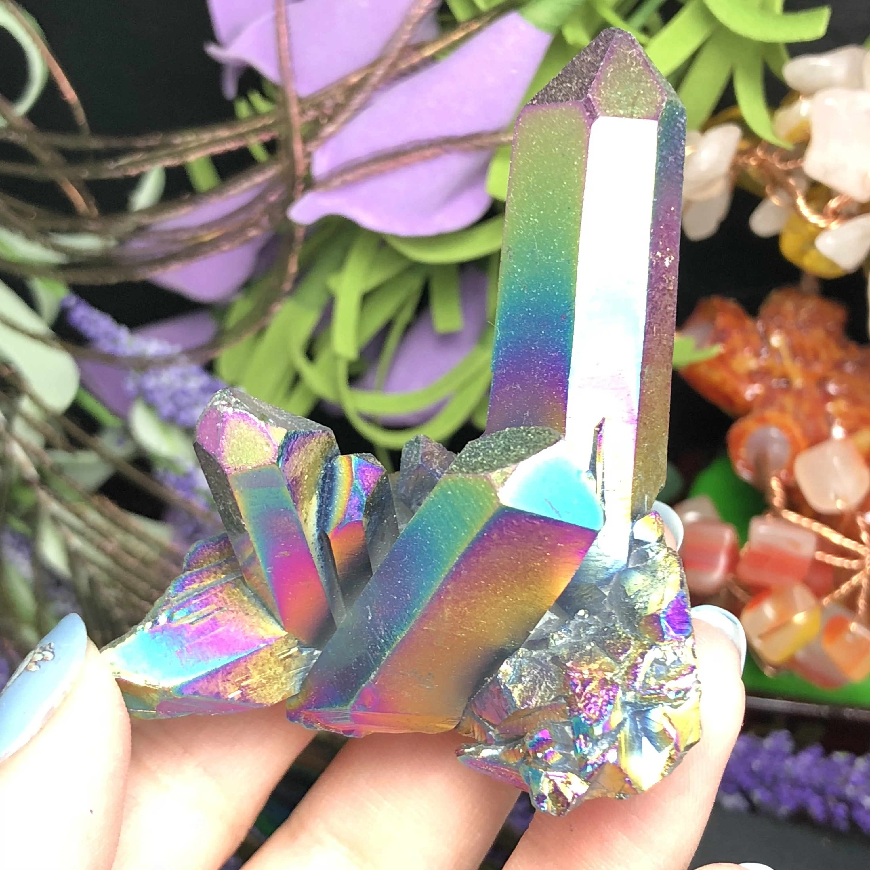 Натуральный из металла с гальваническим покрытием цветной кристаллический