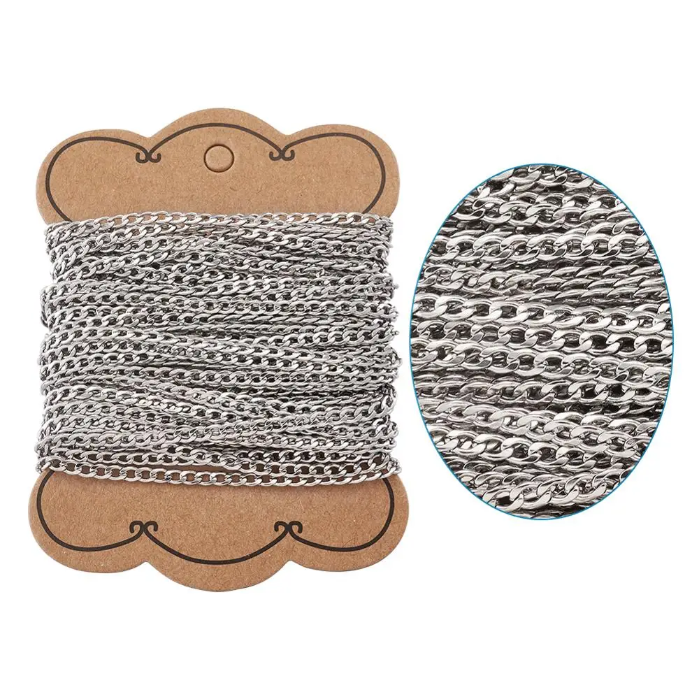 

Витая цепь из нержавеющей стали 316, панцирная цепь для мужчин, изготовление ожерелья, аксессуары «сделай сам», нержавеющая сталь, цвет 3x1 мм, 10 м/лот