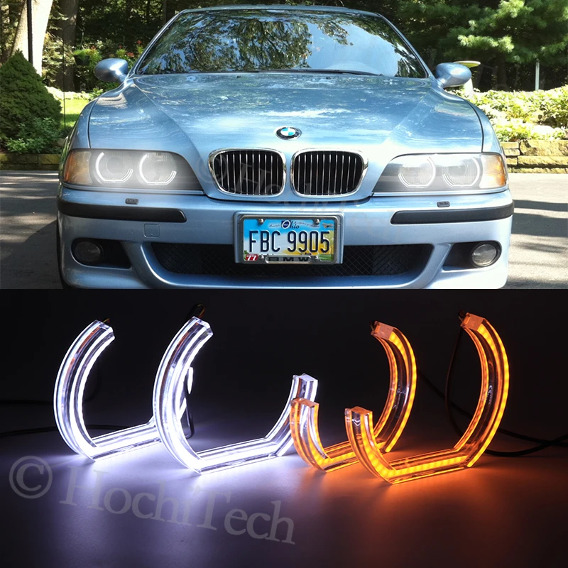 

Switchback Dual Amber White Crystal C LED Angel Eyes Halo Rings For BMW 5 SERIES E39 525i 528i 530i 540i 1997 1998 1999 2000