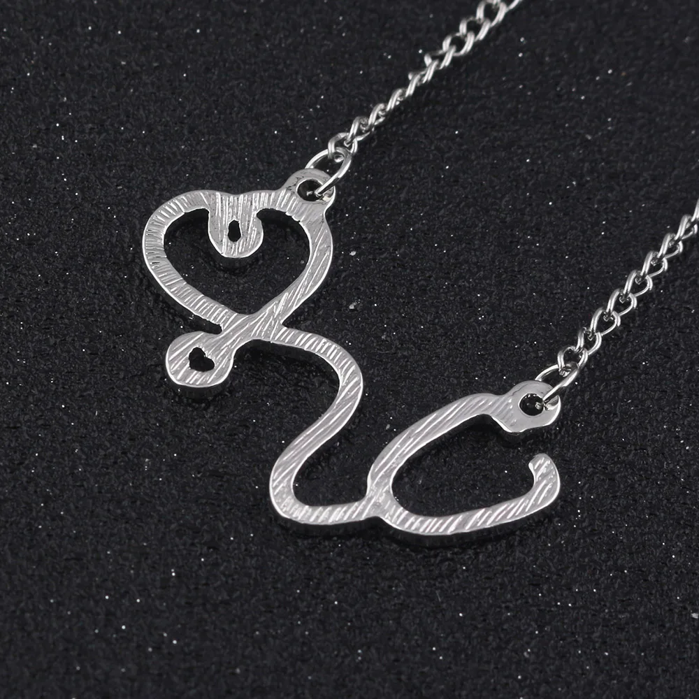 Doctor Stethoscope Necklace Creative Fun Gothic Hollow Heart Pendant Charm Woman Man Cosplay Jewelry Gift | Украшения и