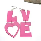 Акриловые серьги с надписью LOVE на День святого Валентина, эффектные серьги с лазерной резкой, подарок для нее, серьги Love