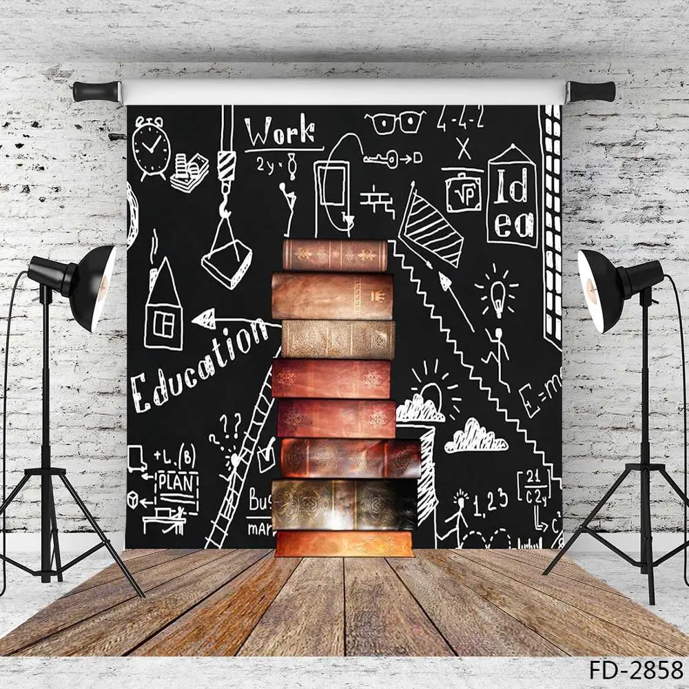 Виниловые тканевые фоны для фотосъемки с изображением книги доски детей и