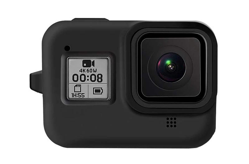 Силиконовый чехол для GoPro Hero 8, черное закаленное стекло, защита экрана, защитная пленка для объектива, чехол для Go Pro 8, аксессуары