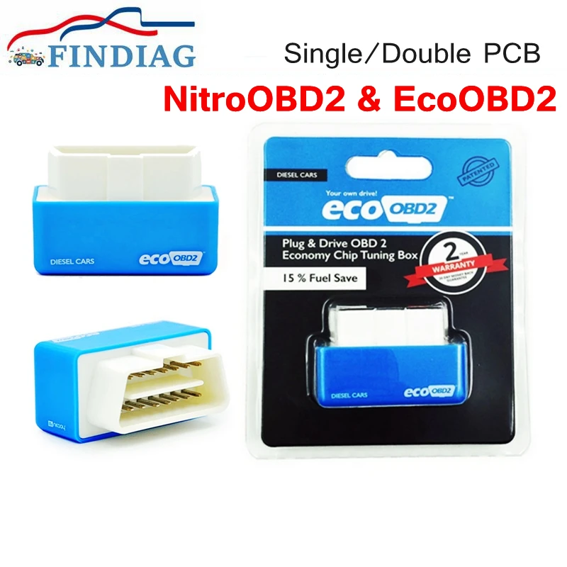 

10pcs/lot Nitro OBD2 EcoOBD2 15% Fuel Save More Power ECU Chip Tuning Box Full Chip NitroOBD2 for Benzine Diesel Cars Plug&Drive