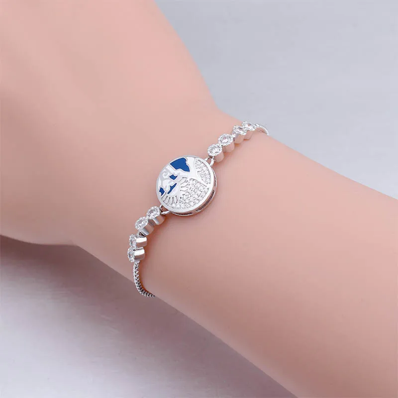 Браслет с цирконием для женщин регулируемый браслет эмалированием в подарок на