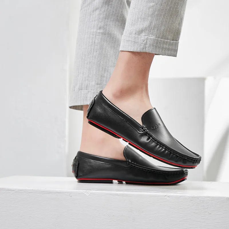 OSCO Мужская обувь из натуральной кожи дышащая повседневная для вождения лоферы