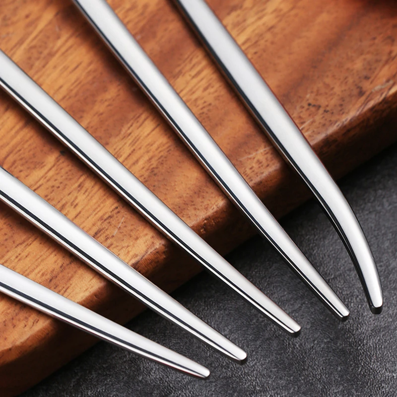 

5/25 PCS Dinnerware set Stainless Steel 304 Comfortable handle Silver stainless steel set Cutlery Luxury Mirror Advance Cutlery