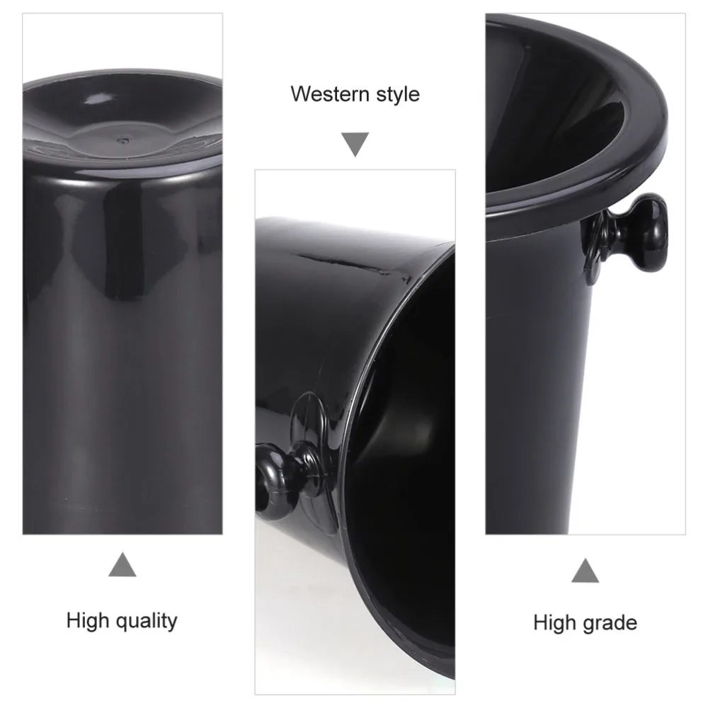 

3Pcs Round Double Ears Ice Buckets Tasting Spittoons (Black)