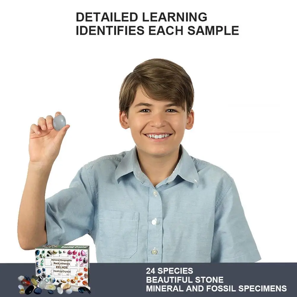 Набор Натуральных зеркальных камней с 24 ячейками подвески из бусины для