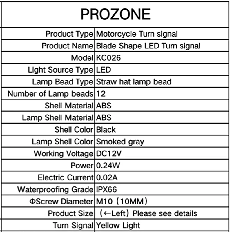 12 LED Moto Light 12V Blade Shape Waterproof Signals Lamp Motorcycle Turn Signal M10 Bolt Universal High Quality Accessories |