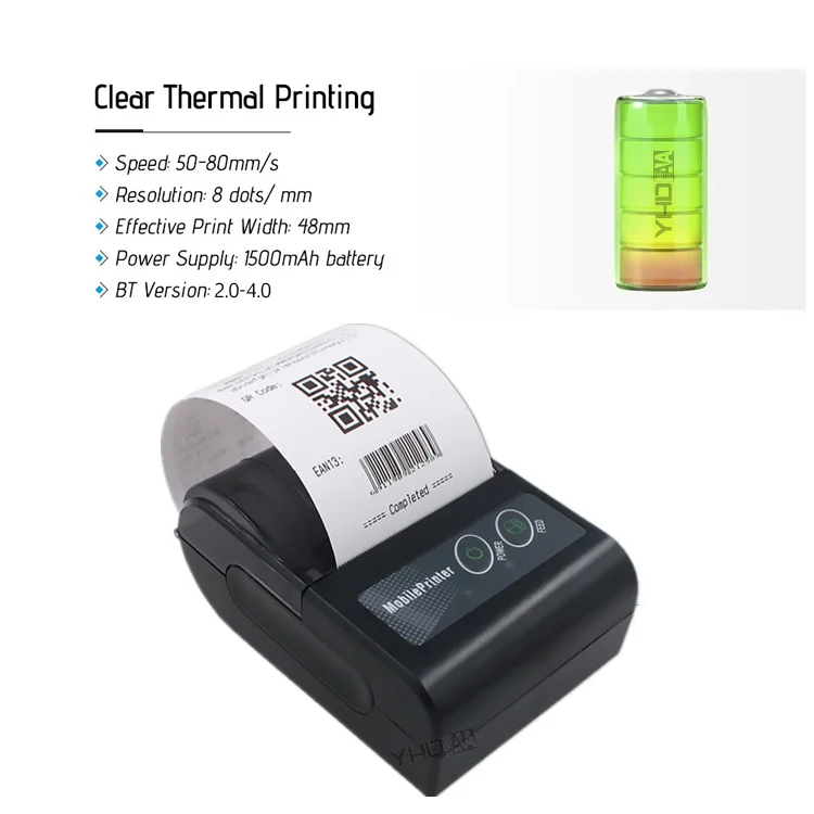 

50 pcs free DHL ups thermal printer bluetooth wireless Receipt bill Pocket thermal printer 58MM Mini Portable Android IOS