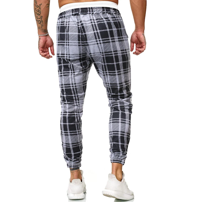 

Streetwear Red Plaid Pants Men Joggers 2021 Man Casual Straight Harem Pants Men Korean Hip Hop Track Pants Long Sweatpants
