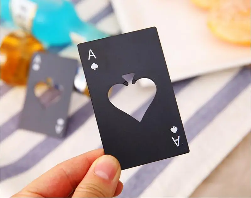 1 шт. черный/серебристый карточка для покера Лопата открывалка пивных бутылок