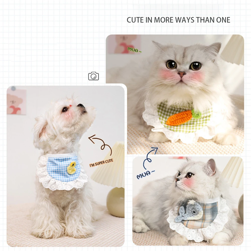 

Милый шерстяной ошейник для кошек нагрудник синяя сетка маленькая Желтая утка маленький кит свежие Слюнявчики для домашних животных на шну...