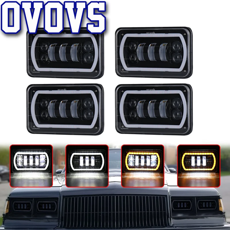 4х6 стеклянная рамка для водить грузовик головной светильник s с Белый DRL желтый