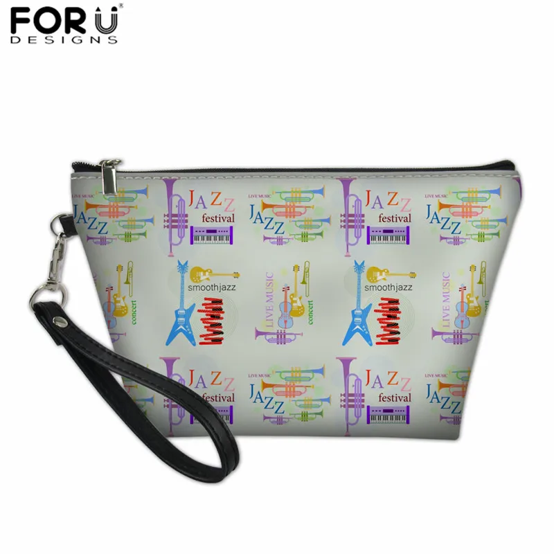 XM2174Z8 FORUDESIGNS Women Makeup Pouch Organizer Travel Toiletries Bag Piano Notes Waterproof Small Bags for Ladies Handbag Cosmetic Bag - Color: XM2174Z8