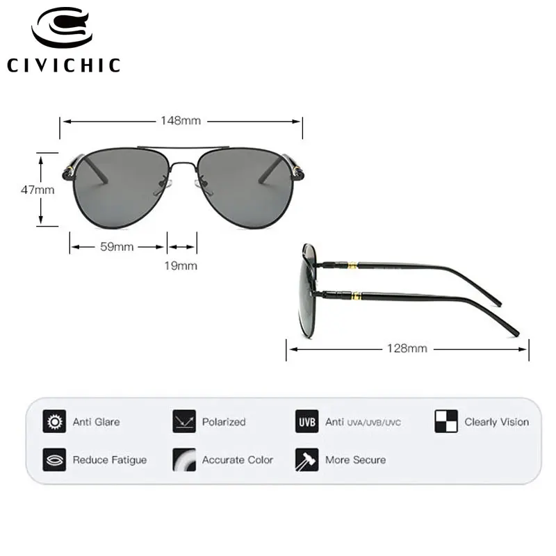 Шикарные поляризованные солнцезащитные очки для мужчин Классические Lunettes Homme Frog