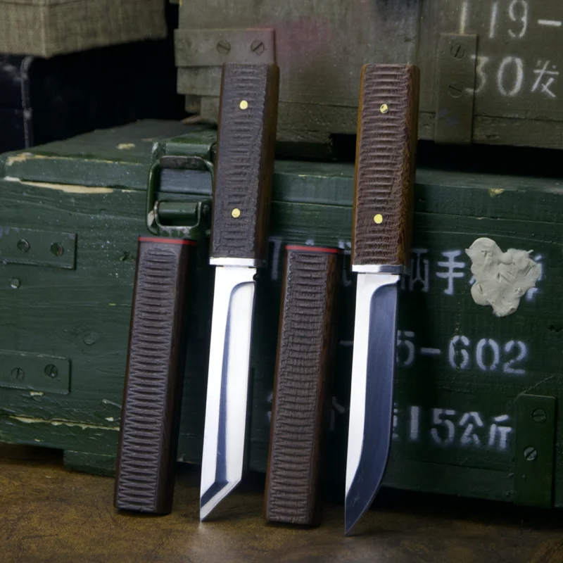 Утолщенный стальной острый тактический прямой нож D2 60HRC серия японских