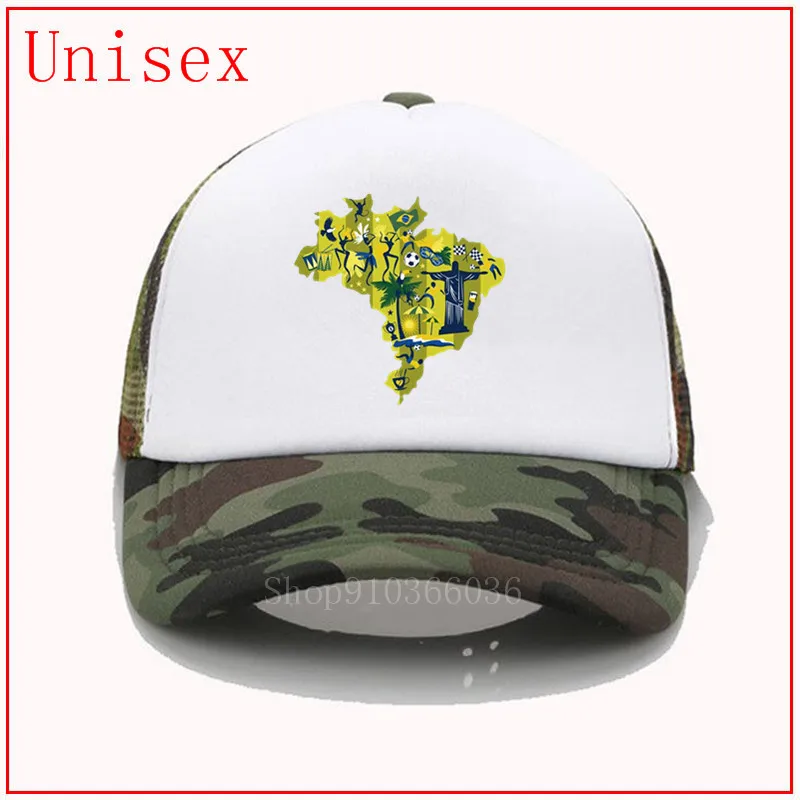 Карта бразильского флага шляпа с пластиковым защитным козырьком от солнца шляпы