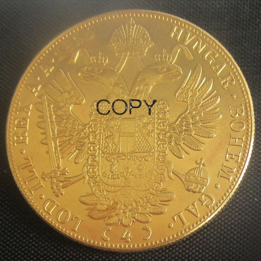 1915 Австрия-хабсбург 4 дукатов-Франц Джозеф I диаметр 40 мм настоящая позолоченная копия монет
